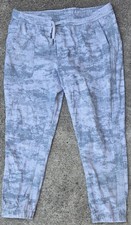 Athleta Womens Gray Camo Farallon Printed Drawstring Jogger Sweatpants Size L