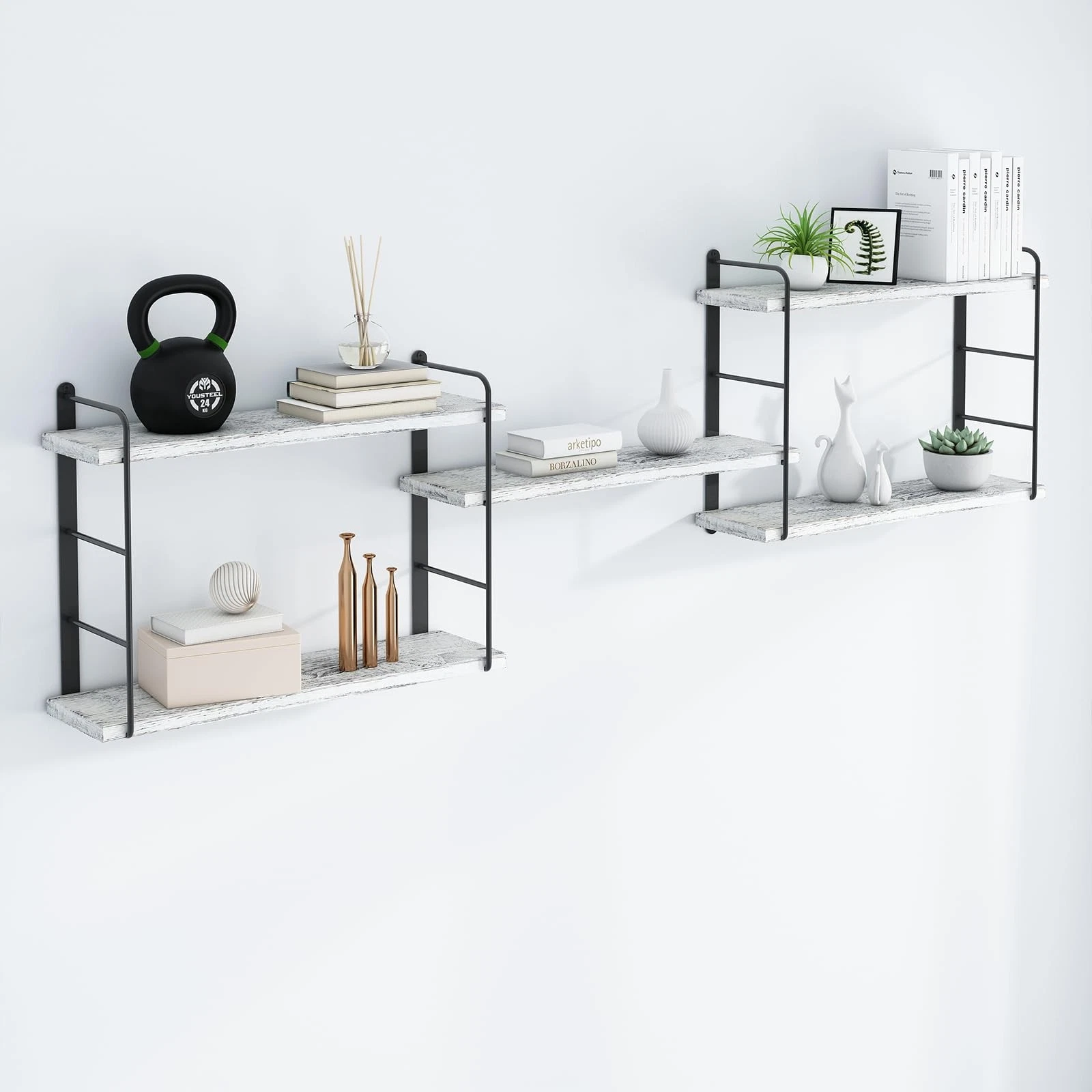 Wall Mounted Bookshelves, Floating Shelves for Wall, Wood Hanging Book Shelve...