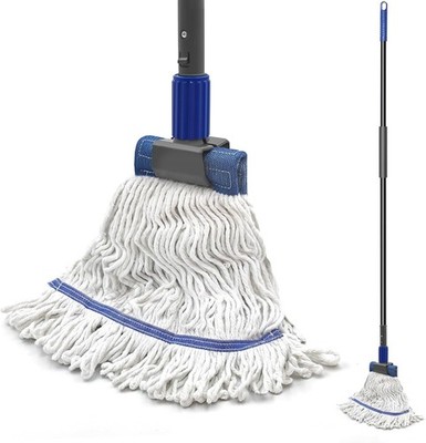 Commercial Mop Heavy Duty, 57.5 inches Long Handle Large Looped-End Industria...