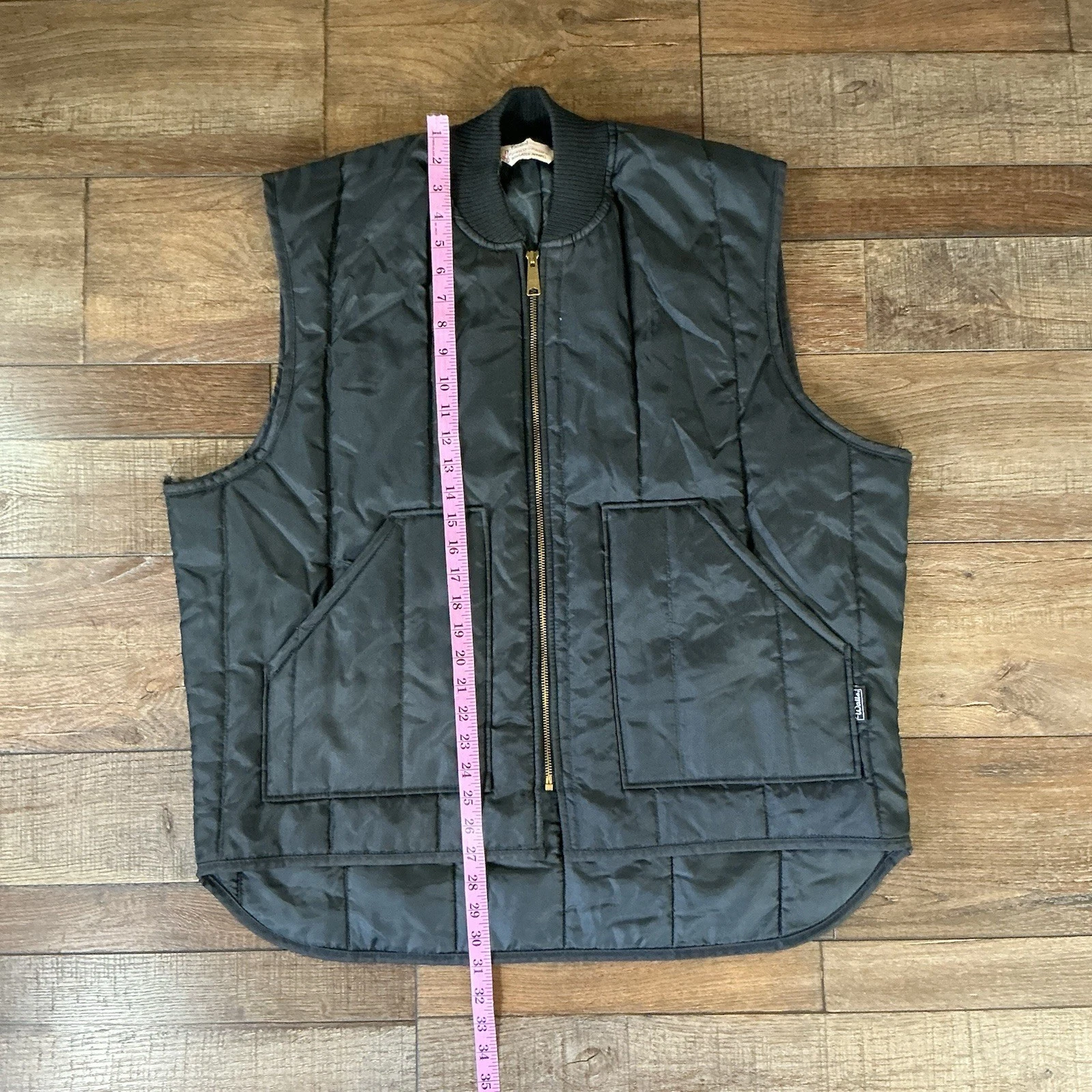 Walls Blizzard Pruf Insulated Vest Mens XL USA Made Black Quilted Workwear #14A6