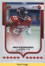 2016 Upper Deck USA Football Canada U19 Flag Wave Amen Ogbongbemiga READ z6b