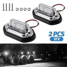2x Universal LED License Plate Tag Light Lamp White For Truck SUV Trailer RV Van