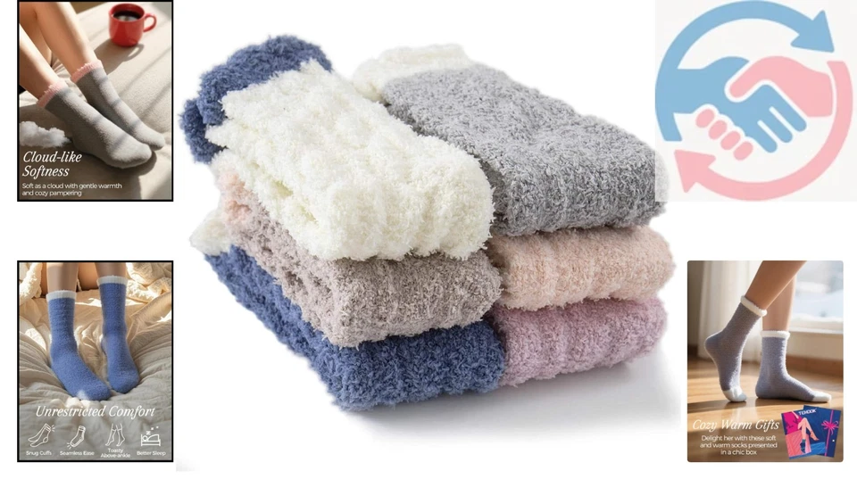 Calor de invierno: calcetines de felpa para mujer, perfectos para descansar y dormir Foto 2 de 4