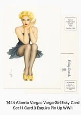 1944 Alberto Vargas Varga Girl Esky Card Set 11 Card 3 Esquire Pin Up WWII Art
