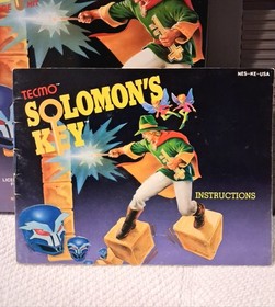 Solomon's Key Complete Nintendo Nes Game CIB Poster Very Good Condition 