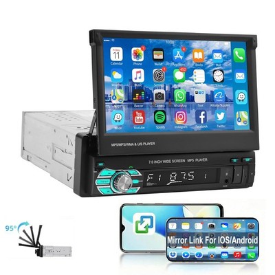 Android Auto Autoradio Mit 7'' 1 DIN IPS Touchscreen USB AUX-IN  TF FM Bluetooth