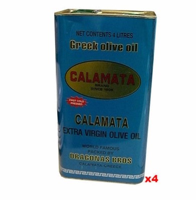Extra Virgin Olive Oil - Calamata Brand, Blue Can, CASE (4 x 4L)