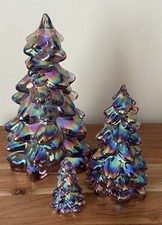 Mosser Glass Christmas Tree Set 3 sizes SUGAR PLUM CARNIVAL Holiday Christmas