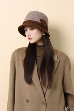 Women Winter Elegant Retro Fisherman Hat Warm Bucket Cap Fashion Head Wear Wrap