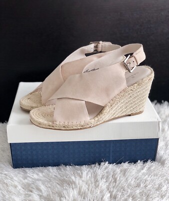 New CASLON Suri Espadrille Wedge Suede Sandals Blush