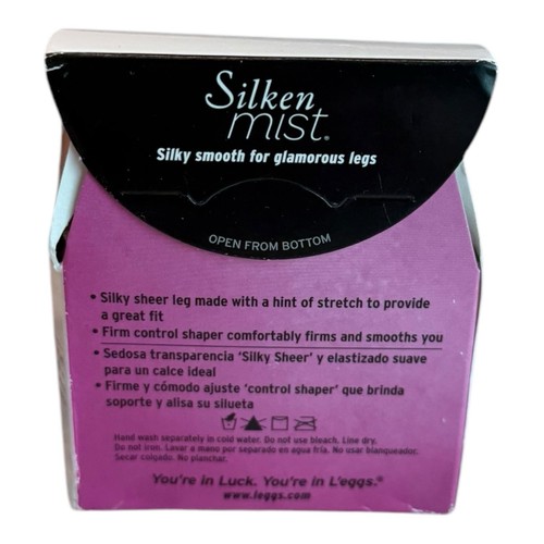 2012 Leggs Silken Mist Queen Size Shaper Panty Nude Sheer Toe Pantyhose 91946 - Picture 3 of 5