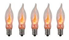 10 Flickering Orange Glow Flame Light Bulbs E12 Candelabra Base 2 Boxes of 5