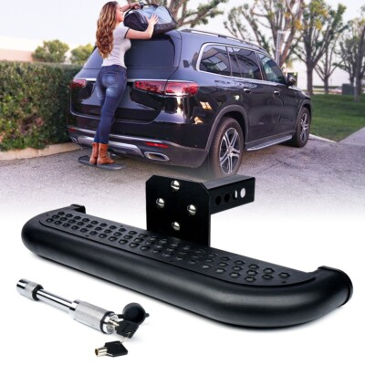 #ad Universal Hitch Step Bar for 2quot; Receiver Trailer Towing Rear Bumper Guard Steel $77.14