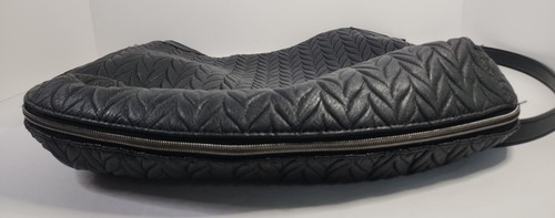 Stella & Dot Black Faux Leather Large Waverly Expandable Shoulder/Crossbody Bag - Picture 5 of 10
