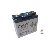 ZEUS 12V 20AH Sealed Rechargeable AGM Battery, PC20-12M-5, Internal Thread Post