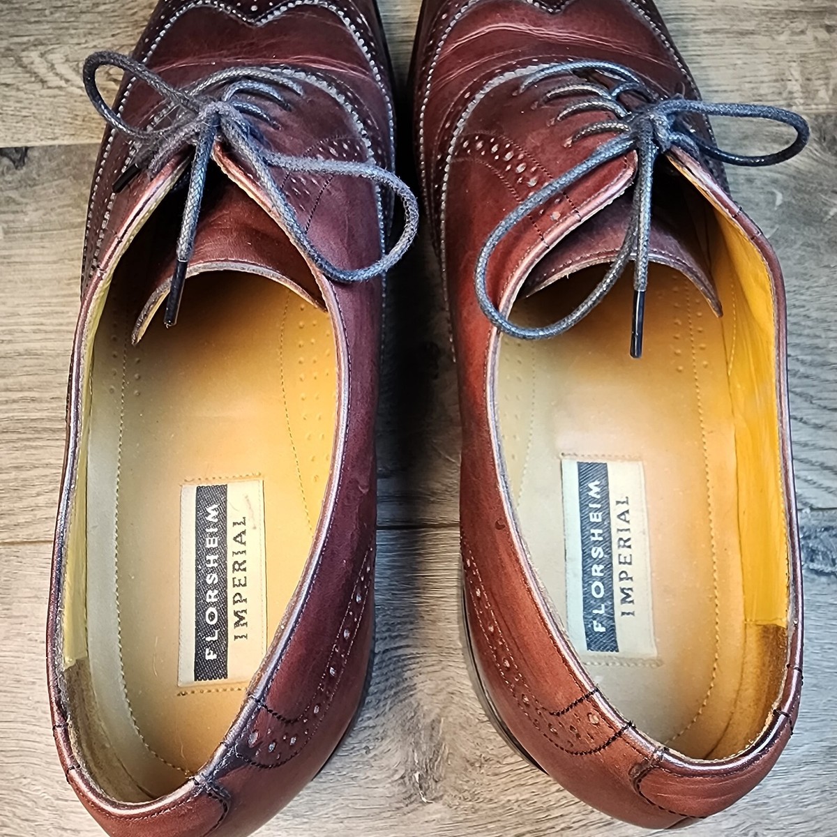 Vintage Florsheim Imperial cordovan Leather Wing Tip Shoes Vintage Florsheim Imperial cordovan Leather Wing Tip Shoes