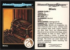 1991 TSR AD&D Gold Border Fantasy Art Card #402 Dungeons & Dragons Mimic Monster