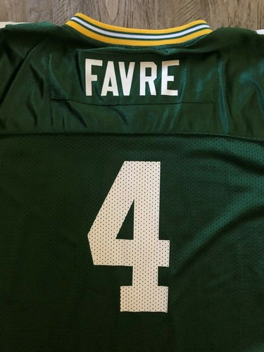 Vintage Adidas Packers Brett Favre Green #4 Football Jersey-Youth XL 18-20 - Picture 8 of 9