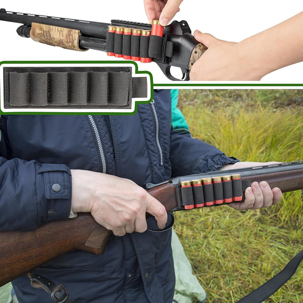 2pcs Tactcal 6 Rounds 12GA Shotgun Shell Holder Ammo Carrer Pouch