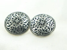 Vintage Filigree Boma Sterling silver 925 dome openwork stud earrings EX