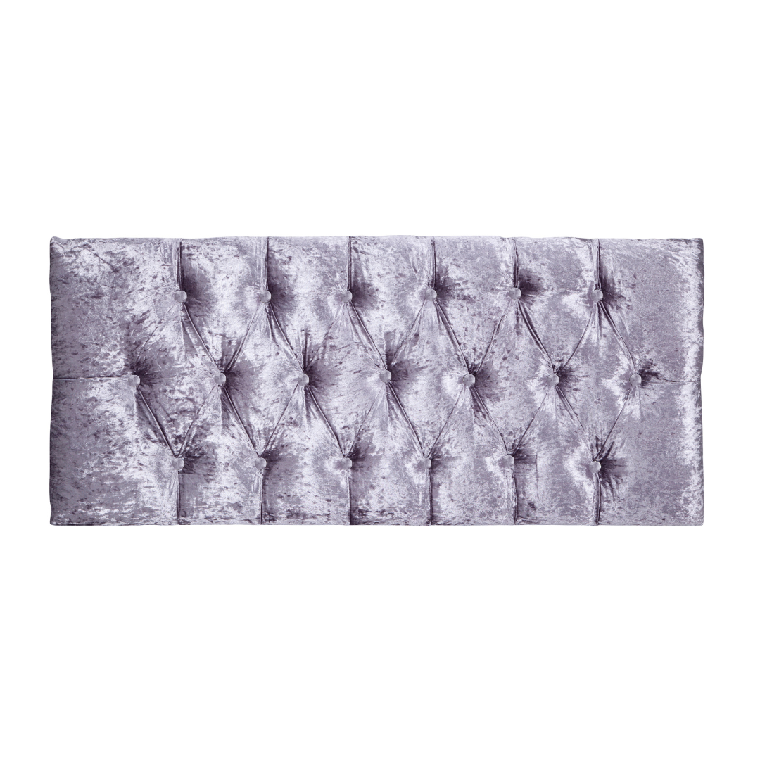 CRUSH VELVET HEADBOARD IN 20" HIGH CHESTERFIELD SINGLE DOUBLE KINGSIZE