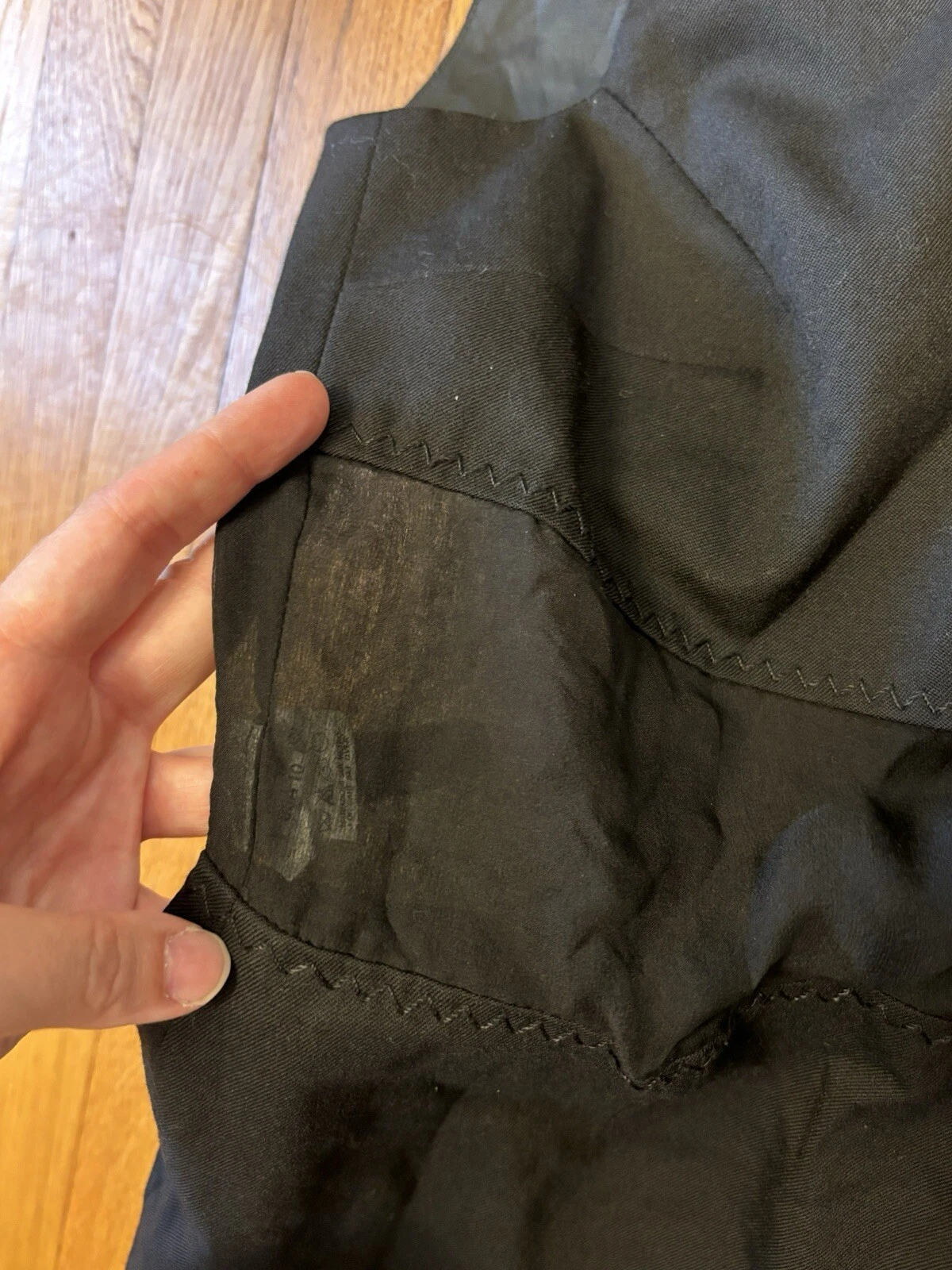 Abito vintage Moschino anni '90 economico e chic lana nera a turni maglia pannello trasparente 10