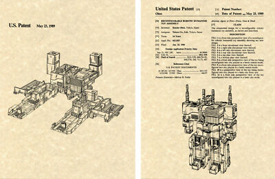 Transformers METROPLEX US Patent Art Print READY TO FRAME! Combiner Decepticon