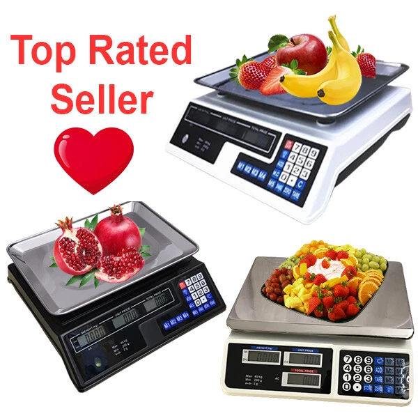 40kg Electronic Price Scale Digital Commercial Food Meat Weighting Shop Retail