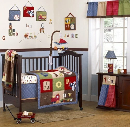 Cocalo 8 Piece Crib Bedding Set A to Z Boy Nursery Collection