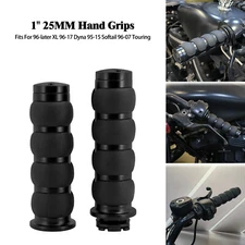1" Rubber Black 25mm Handlebar Hand Grip Rest Fit For Harley Sportster 883 1200