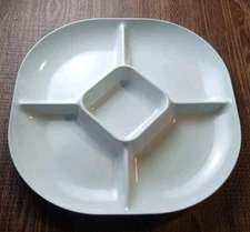 Macy's THE CELLAR Lattice Melamine White five section deep tray