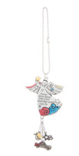 Car Charm - GUARDIAN ANGEL W PRAYER COLORED Zinc  Iron - Silver  Gold - 9"L