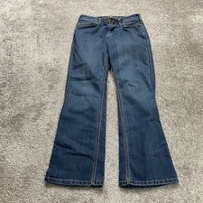 Carhartt Relaxed Fit Denim Jeans Women 6 Blue Dark Wash Bootcut Mid Rise 30x30