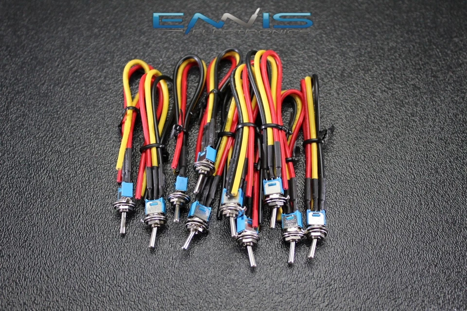 20 PIEZAS ENCENDIDO MINI INTERRUPTOR DE METAL PRECABLEADO 1.5 AMP 250 VACÍO BALANCÍN IBTSSMS Foto 2 de 4