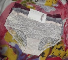 3 NEW JESSICA SIMPSON SIMPLY SMOOTHING WN SHEER LACE HIPSTER PANTIES S