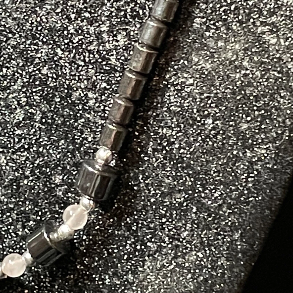 ОЖЕРЕЛЬЕ гематит трубка бусина полностью бисером нейлона розового стекла бусина омар застежка 18» - Изображение 3 из 4