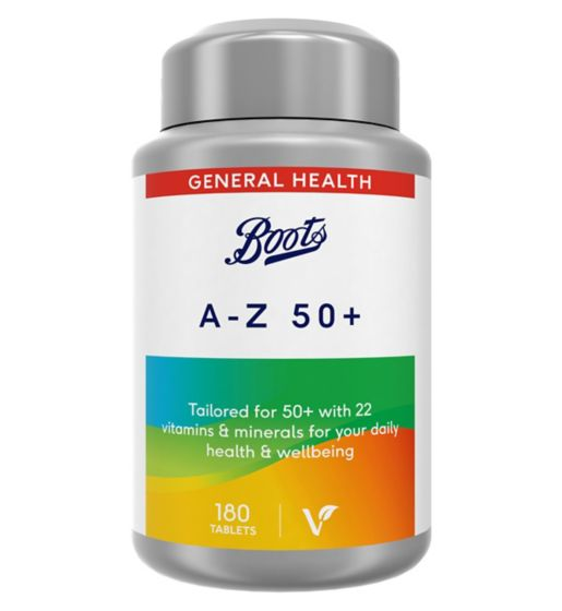 Boots A-Z 50+ Vitaminas y Minerales Completo 180 Tabletas 6 Meses