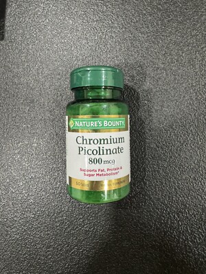 Nature's Bounty Mega Chromium Picolinate Mineral Supplement Tablets 800mcg 50 Ct