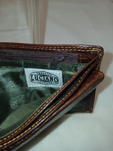 Luciano Portafoglio Uomo Vera Pelle Bifold Marrone Design Europeo Logo - Foto 8 di 10