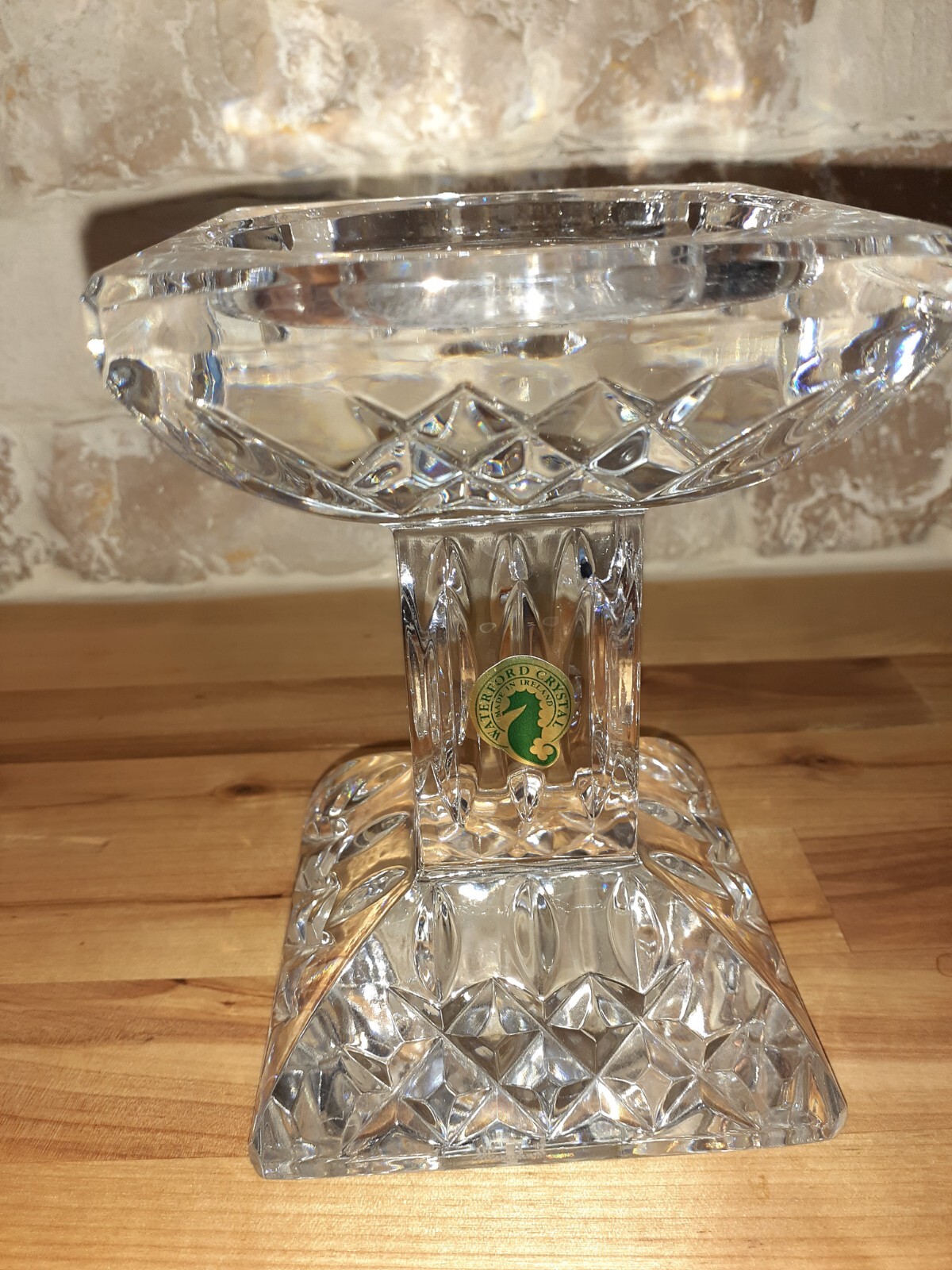 Waterford Lead Crystal Pillar Candle Holder Lismore Ireland 5 1/2" Tall