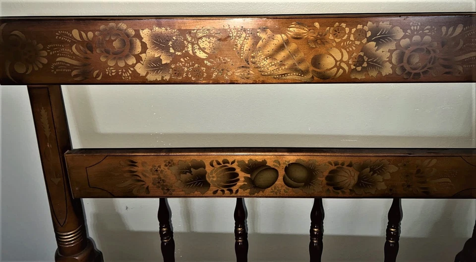 Cabecero vintage Hitchcock tamaño completo cosecha estampada doble regencia Foto 3 de 4