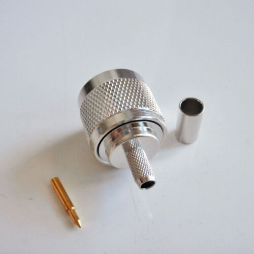 10X N Male Plug Crimp For RG58 RG142 LMR195 RG400 cable Straight RF Connector - Picture 6 of 11