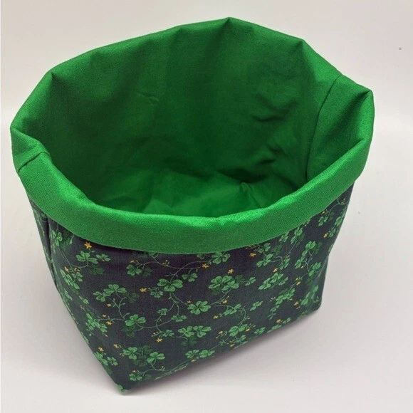 Cesta de regalo de la suerte hecha a mano decoración de San Patricio almacenamiento y organizador Foto 2 de 3