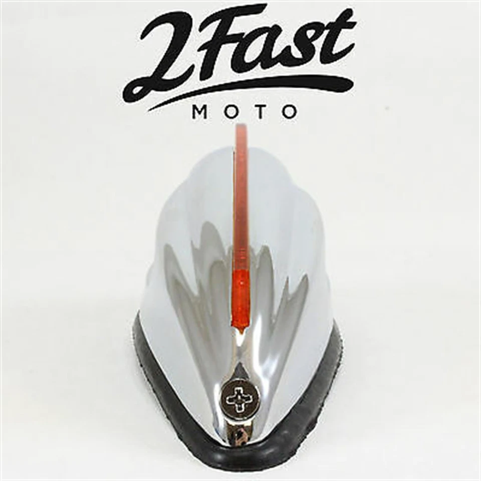 2FastMoto Luz Marcadora Guardabarros con Aleta Cromo/Ámbar 25-5138 Foto 2 de 4