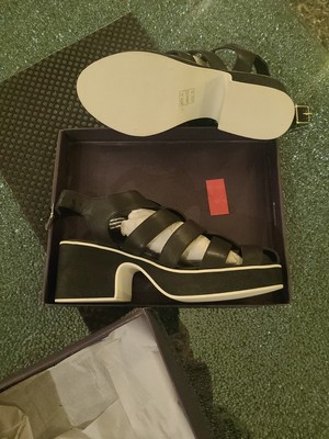 Shellys Black Leather Caged Mid