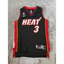Reebok NBA Miami Heat Dwyane Wade 3 Jersey Kids Small Black Red Basketball
