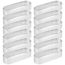 12Pcs Oval Tartlet Molds French Dessert Mousse Fruit Pie Tart  Quiche Cake1770