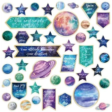 46 Pcs Galaxy Bulletin Board Set Motivational Signs Galaxy Inspirational Clas...