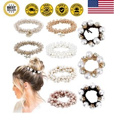 9Pcs Pearl Hair Ties Elastic Hair Scrunchies Boho Hair Accessories