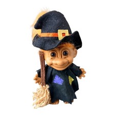 Russ Vintage Troll Doll Witch Figurine 6" Halloween Shelf Sitter Decor